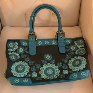 Isabel Fiore teal & black bag